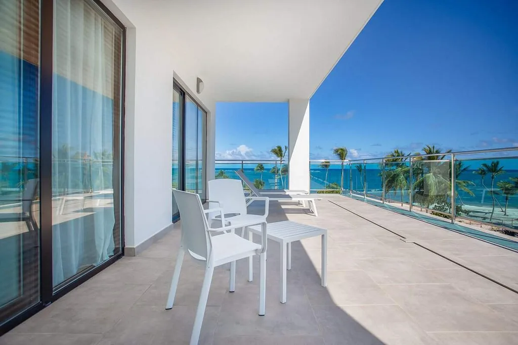 private resort patio in front of ocean