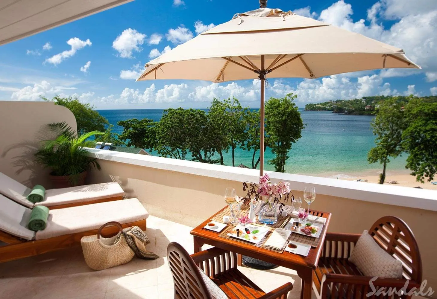 resort patio with lounge chairs