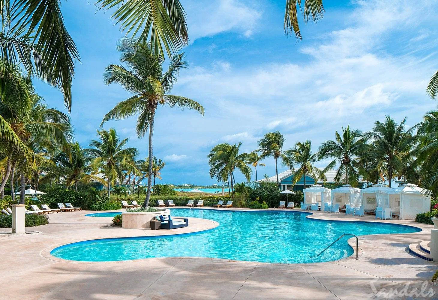 round tropical resort pool