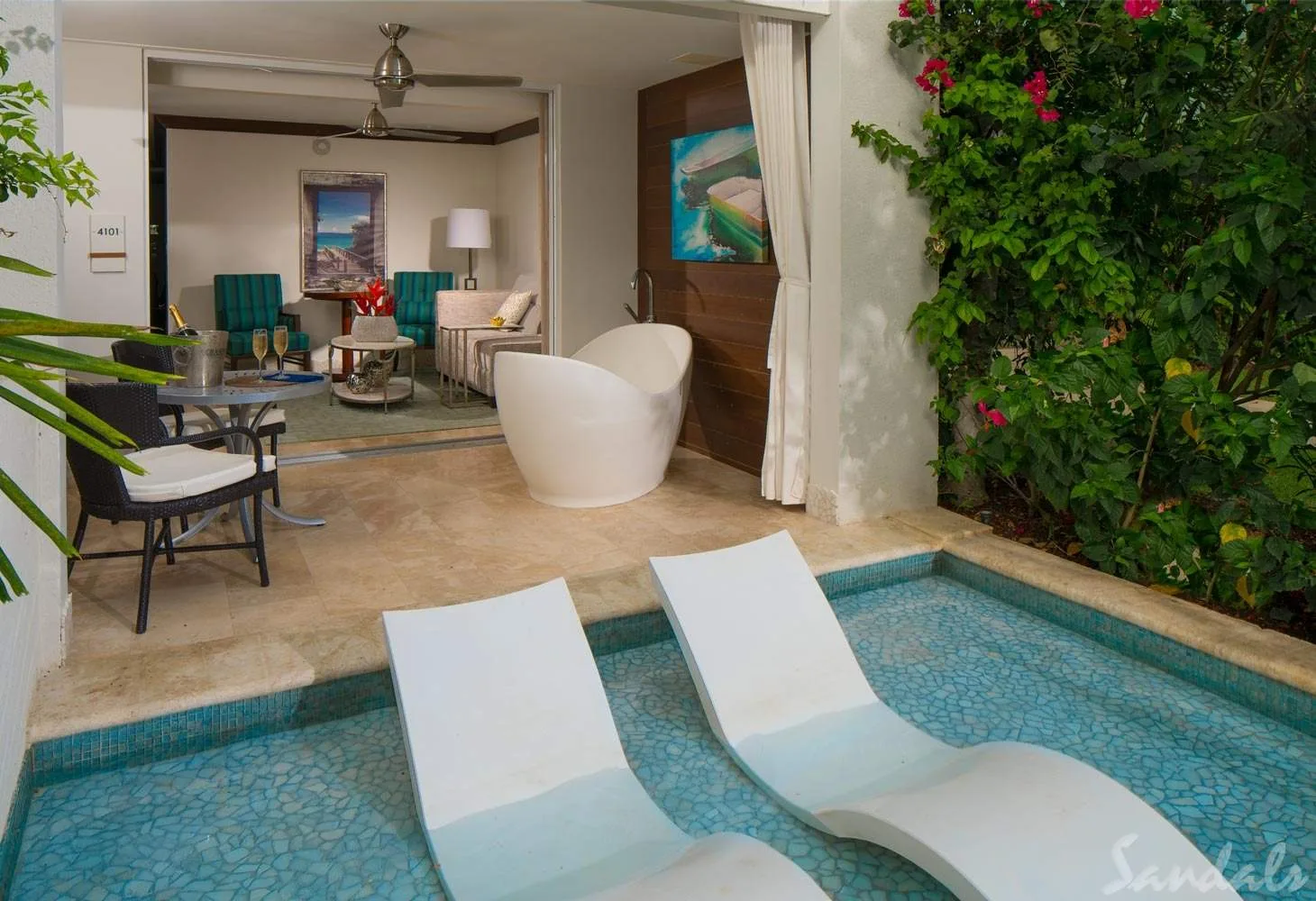 two chairs in room pool