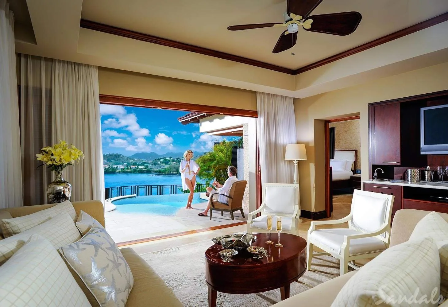 resort room open to ocean