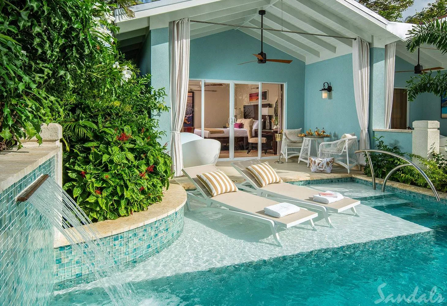 resort room with pool