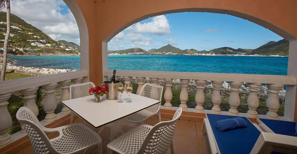 private resort balcony overlooking ocean