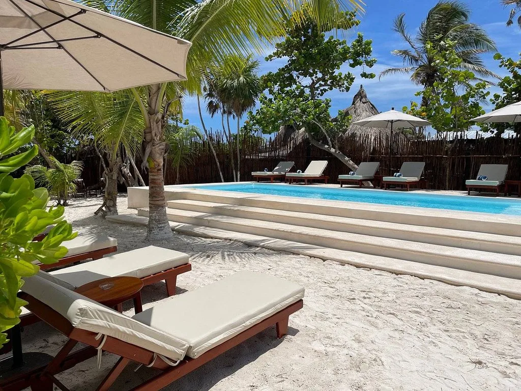 resort pool with steps