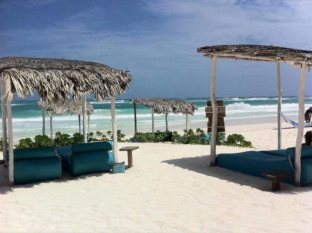 private cabanas on beach