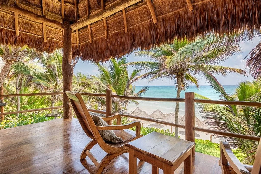 chair and table on resort patio