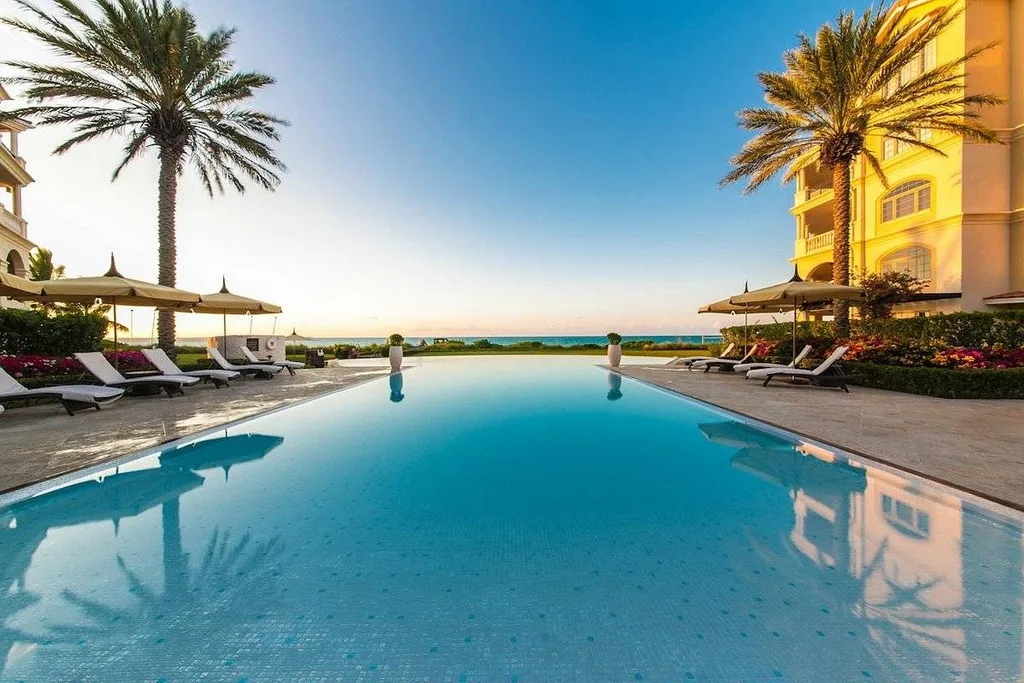 huge glassy pool
