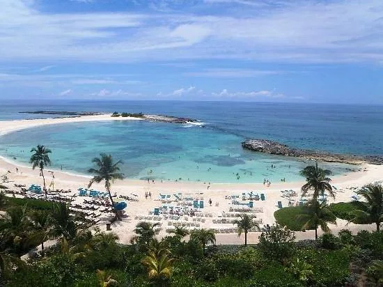 aerial view of circular tropical beach
