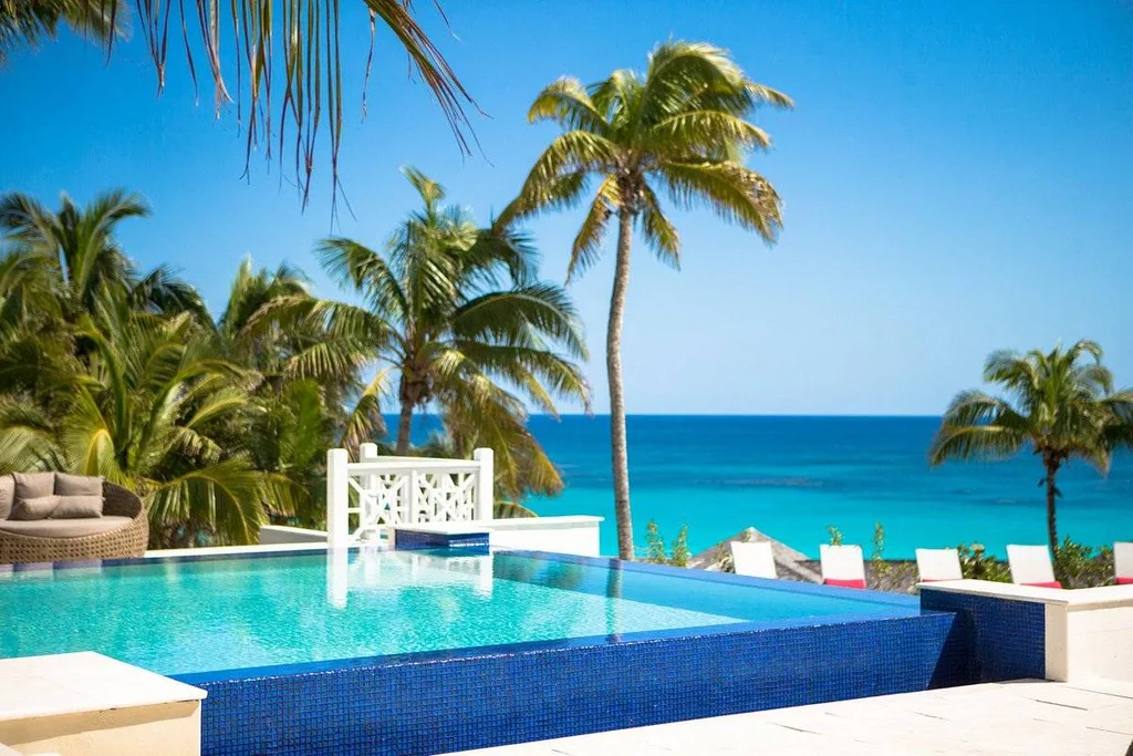 tropical infinity pool at beach
