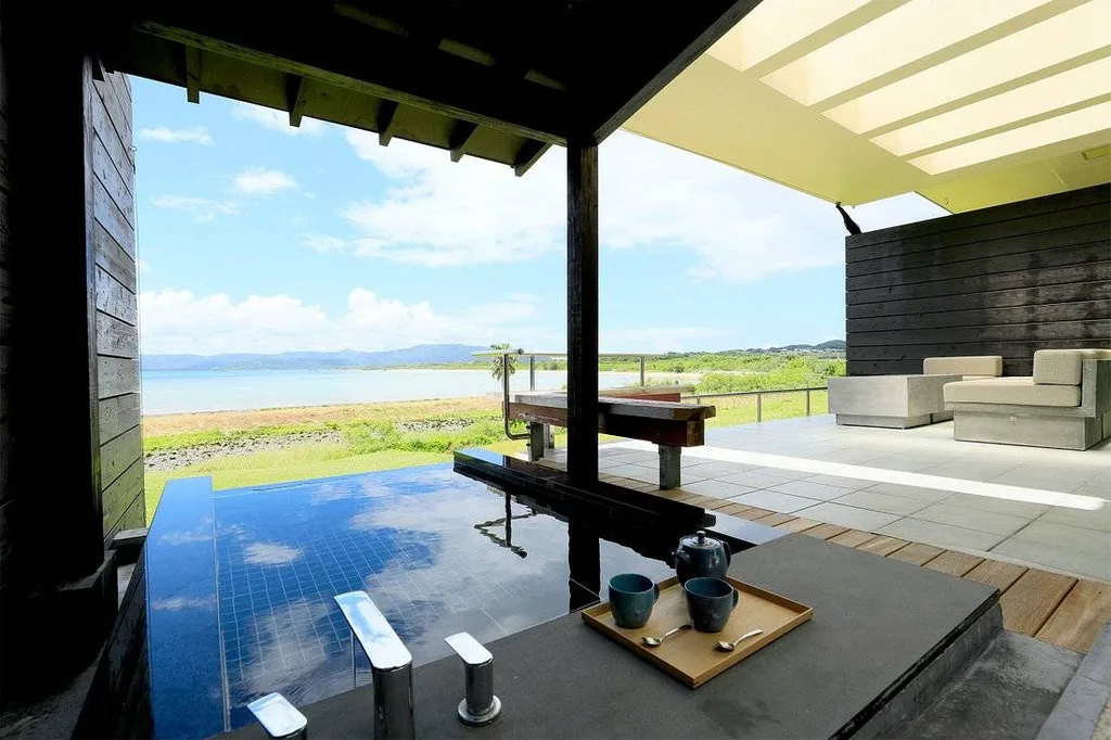 private resort pool with covering