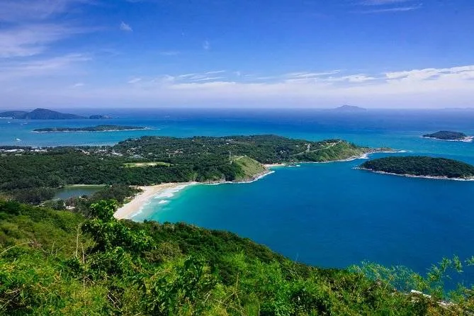 aerial view of tropical island