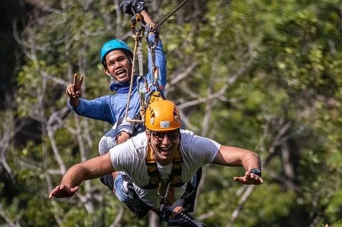 2 people on zipline