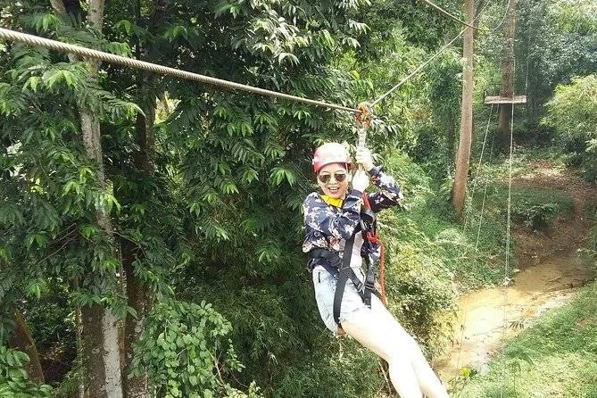 woman on zipline
