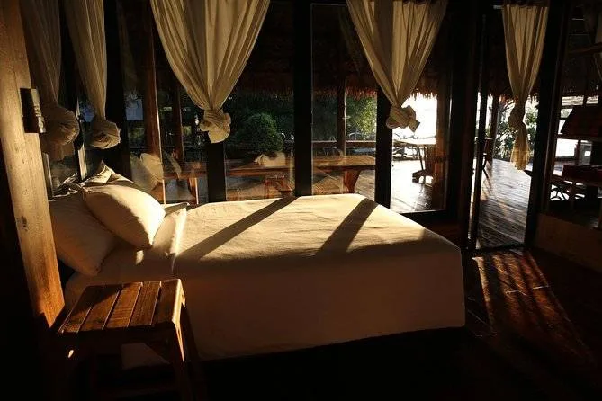 bed with sunlight shining on it