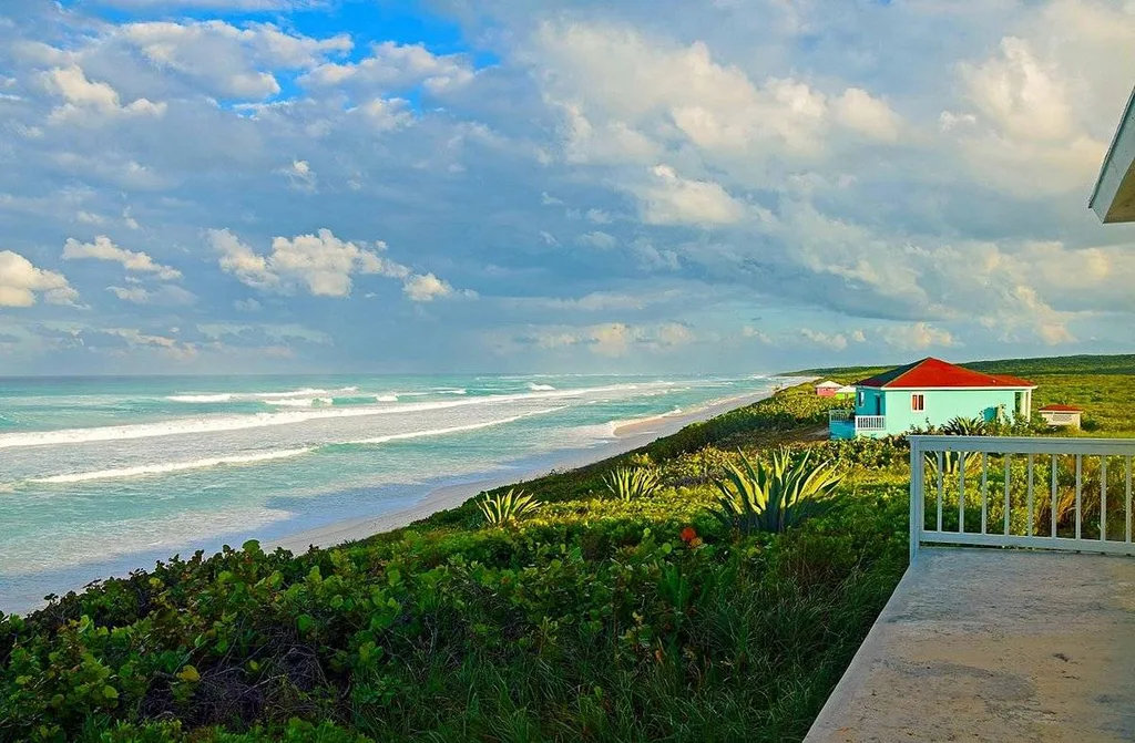 view of ocean from balcony