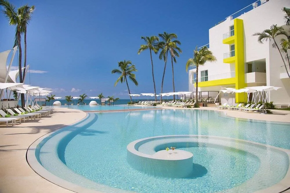 resort pool with circular design in middle