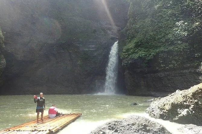 waterfall flowing into pool