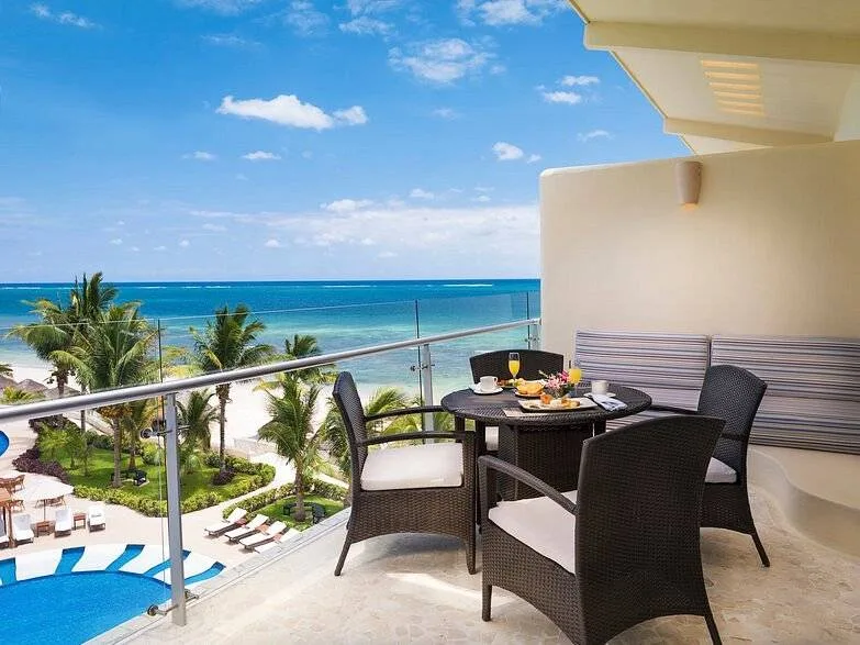 resort patio overlooking pool