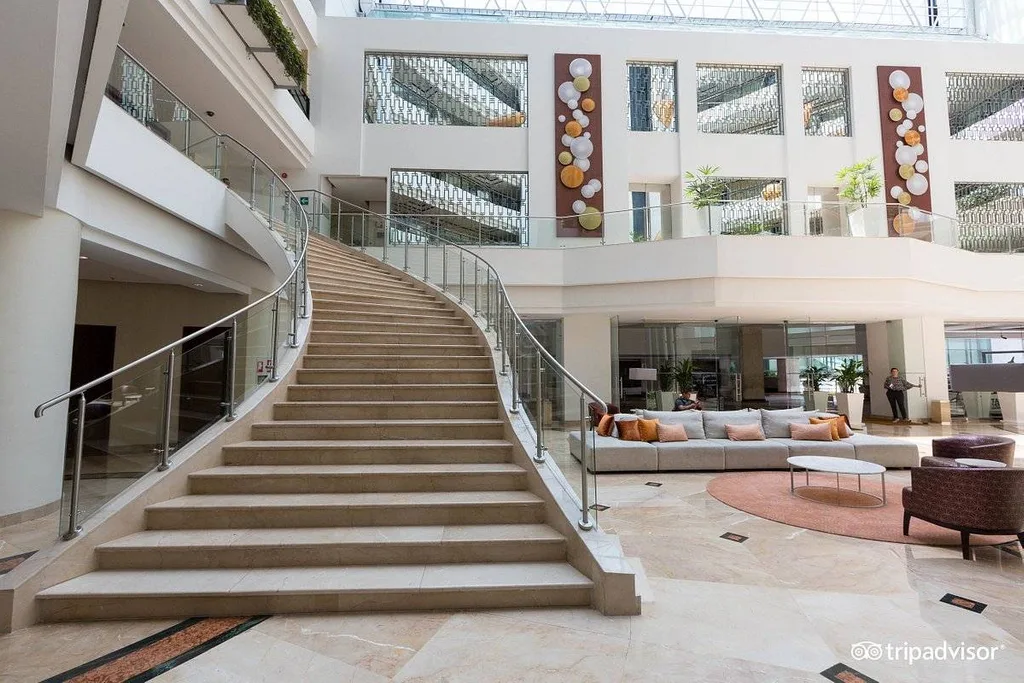 staircase in resort lobby