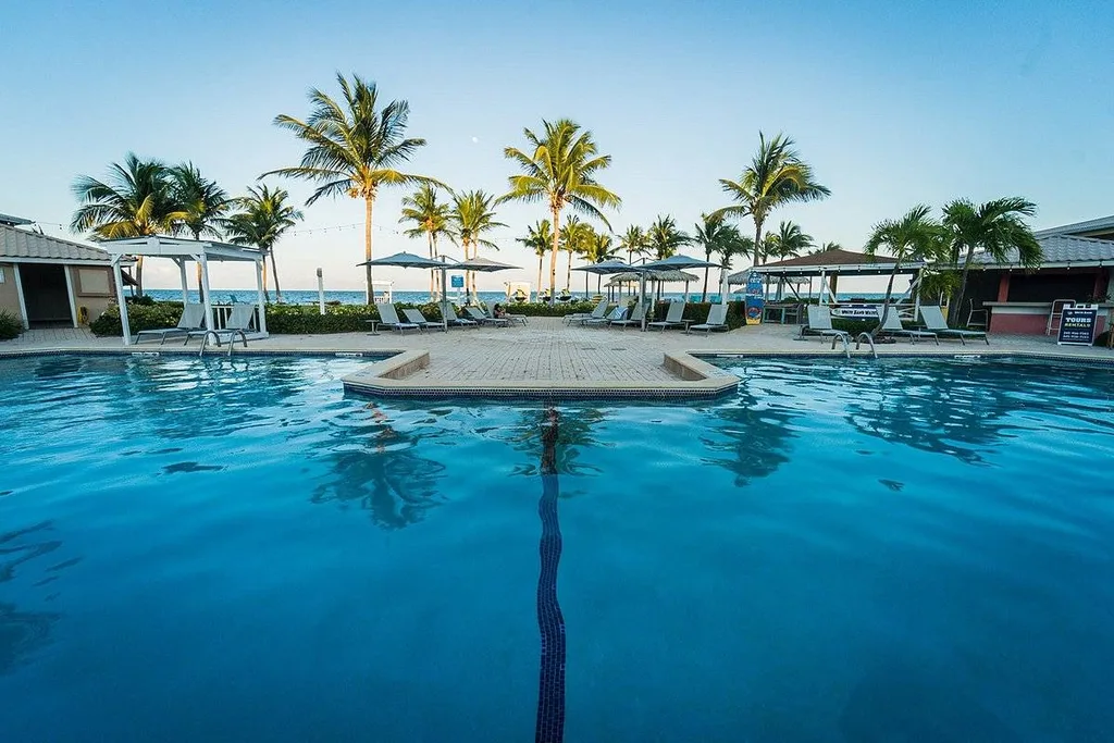 large resort pool with palm trees
