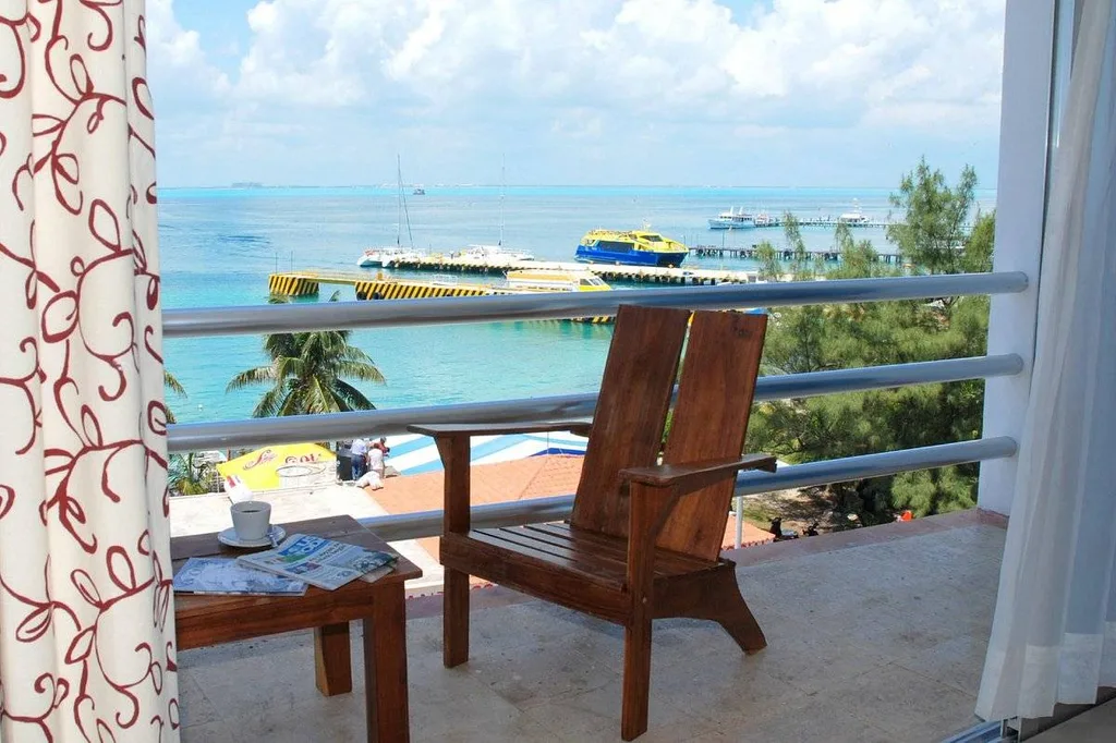 chair on patio overlooking ocean