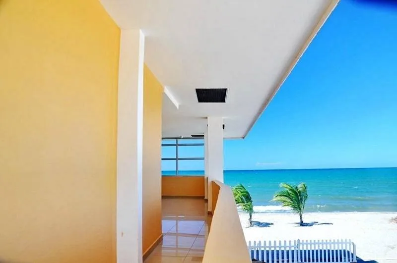 porch at white sand beach