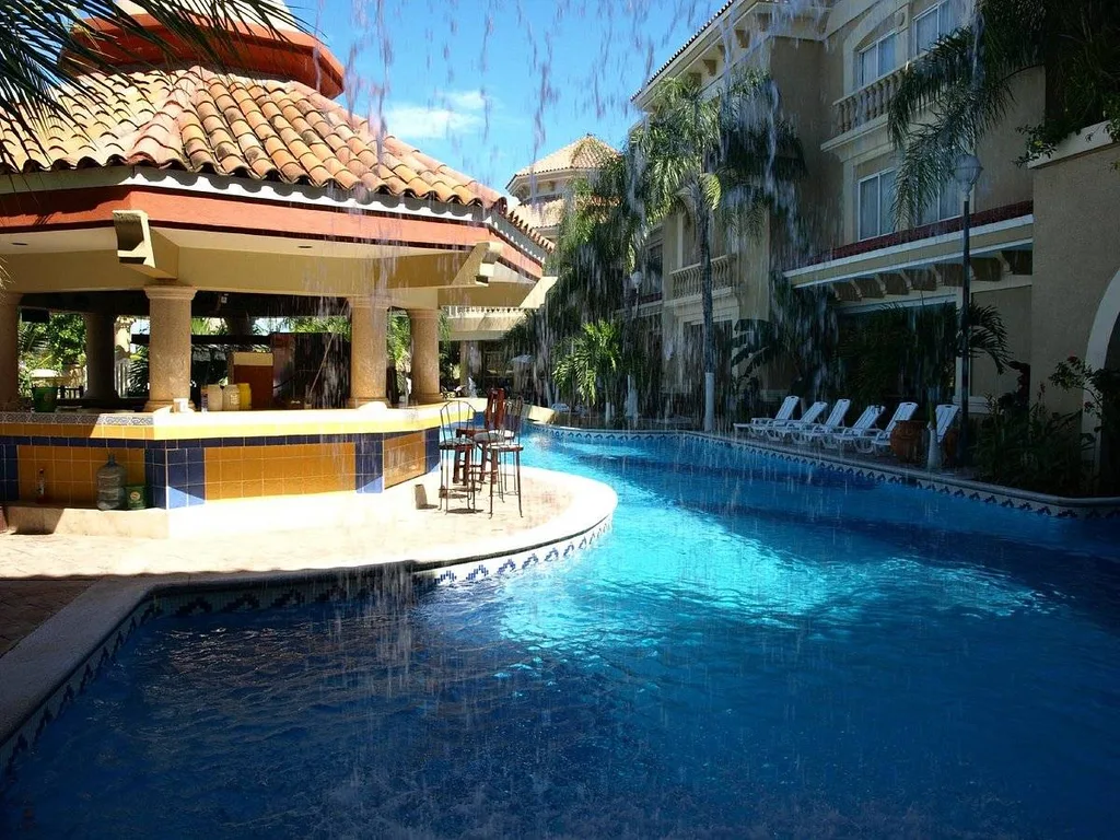 resort pool with bar