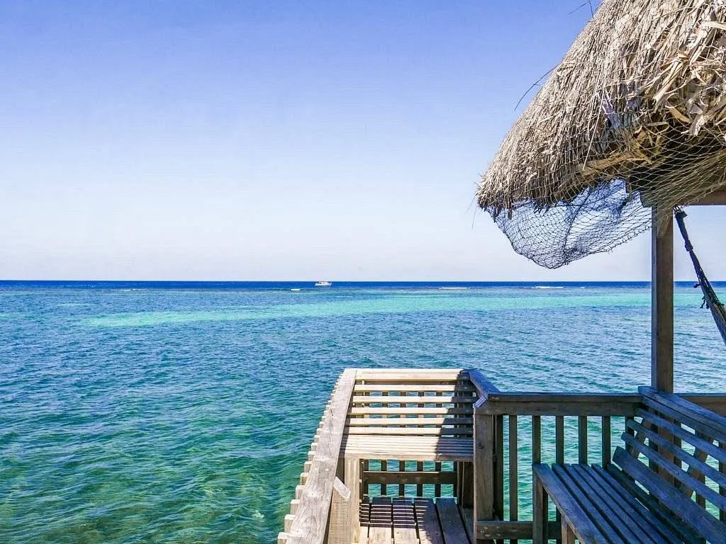 wooden deck on the ocean