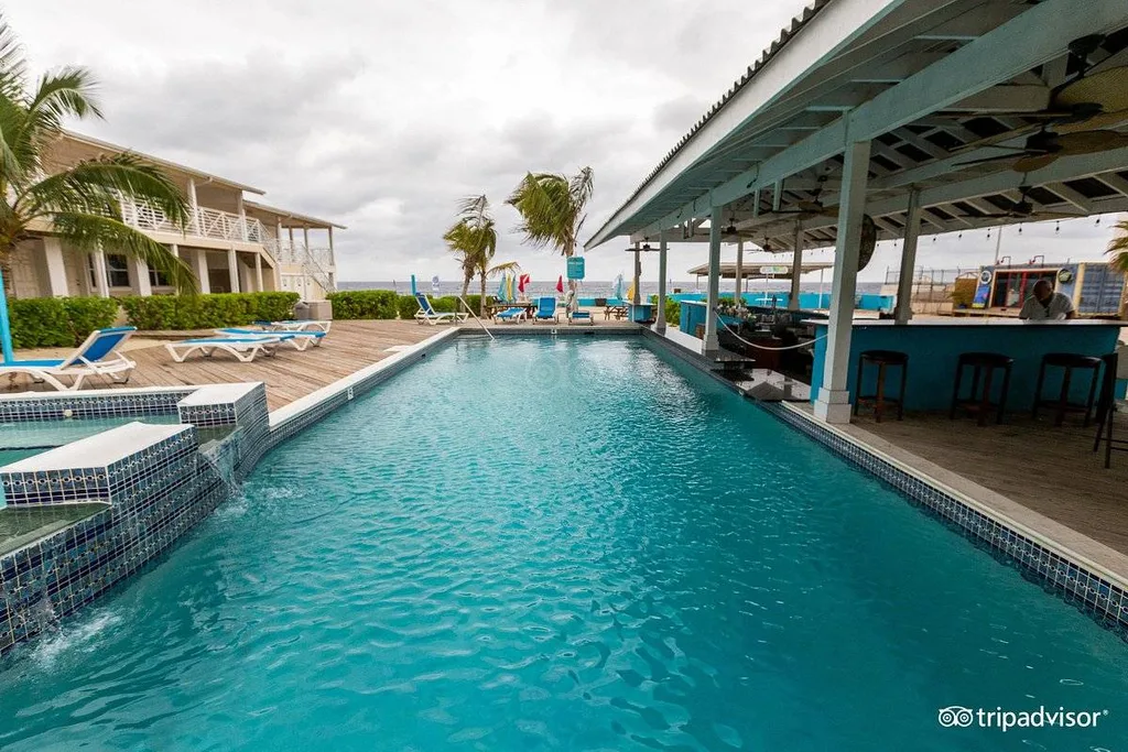 resort pool with covered patio