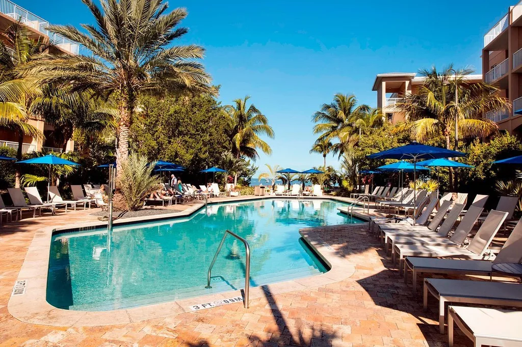 Key West Marriott Beachside Hotel pool with palm trees