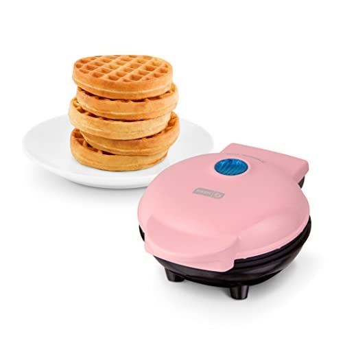 DASH-Mini-Maker-for-Individual-Waffles-Hash-Browns-Keto-Chaffles-with-Easy-to-Clean-Non-Stick-Surfaces-4-Inch-Pink