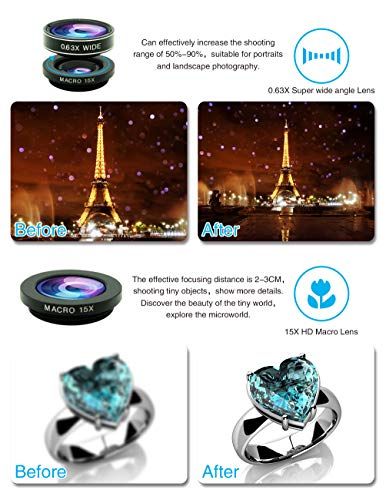 Cell-Phone-Camera-Lens-Kit11-in-1-Universal-20x-Telephoto-Lens063Wide-Angle15X-Macro198Fisheye2X-TelephotoKaleidoscopeCPLStarlightEyemaskTripodfor-Most-iPhone-Smartphone-Black