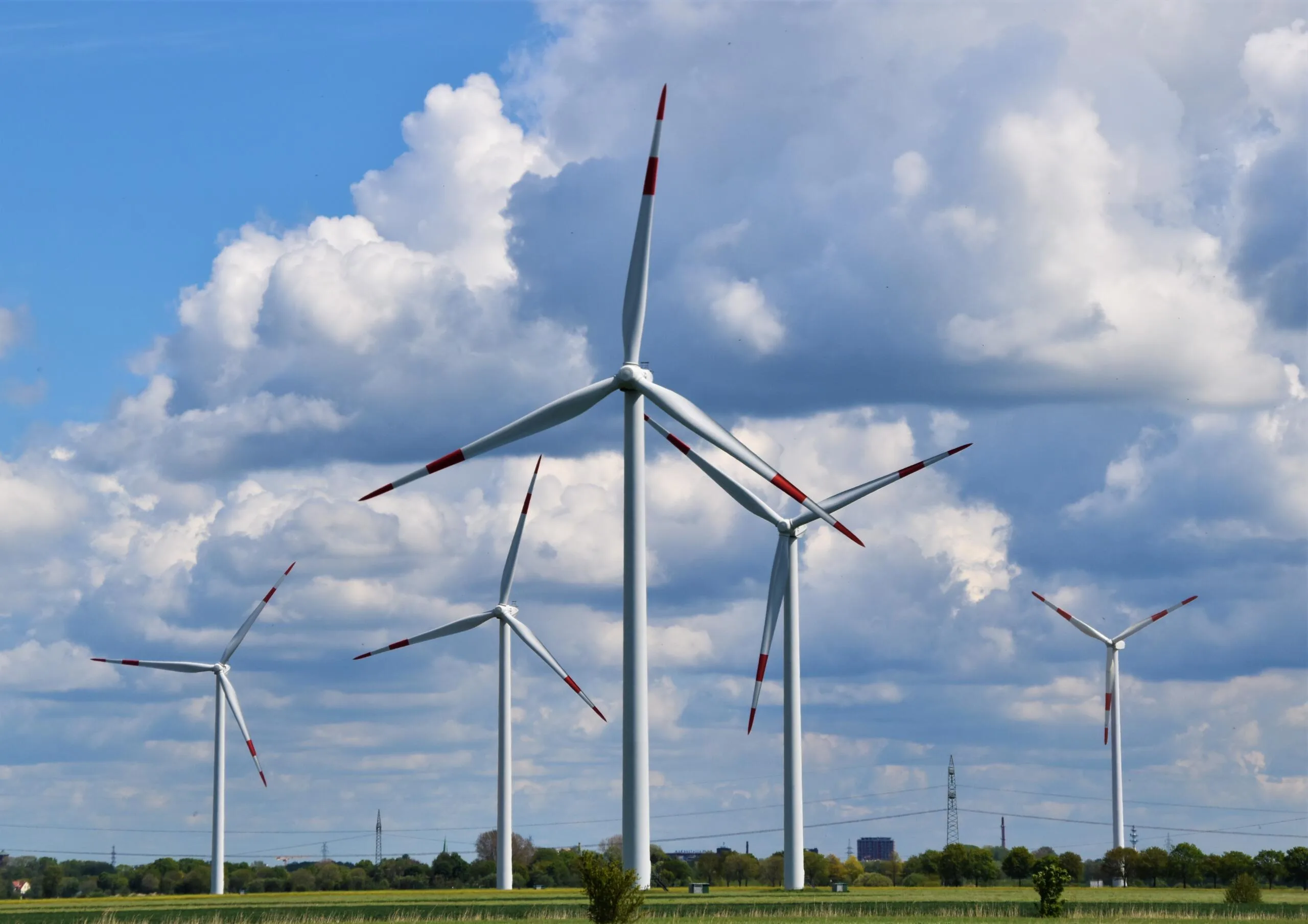 Windturbinen auf einem Feld