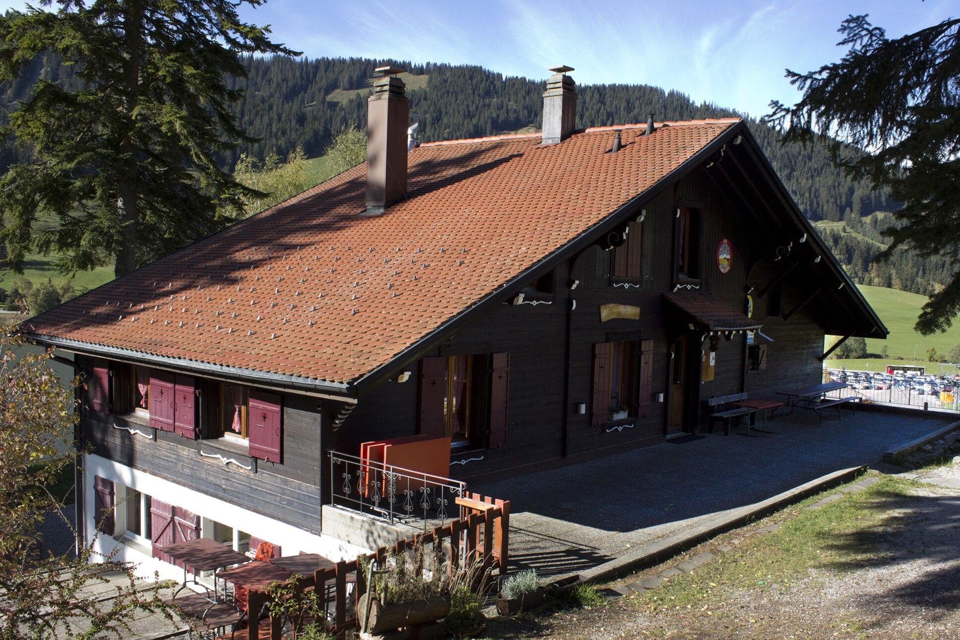 das Gebäude, in dem sich das Gästehaus befindet 