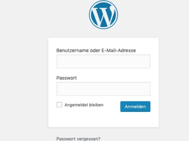 ein Bildschirmfoto einer Website mit WordPress Login darauf