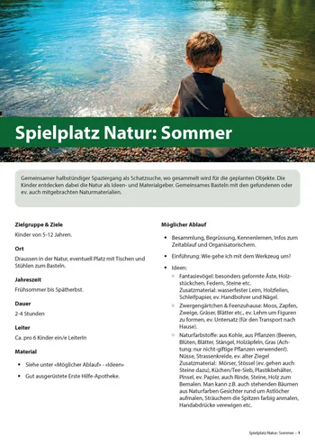 Broschüre Natur im Sommer als Spielplatz
