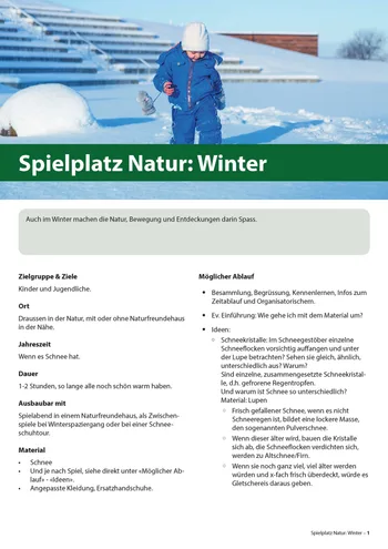 Broschüre Natur im Winter als Spielplatz