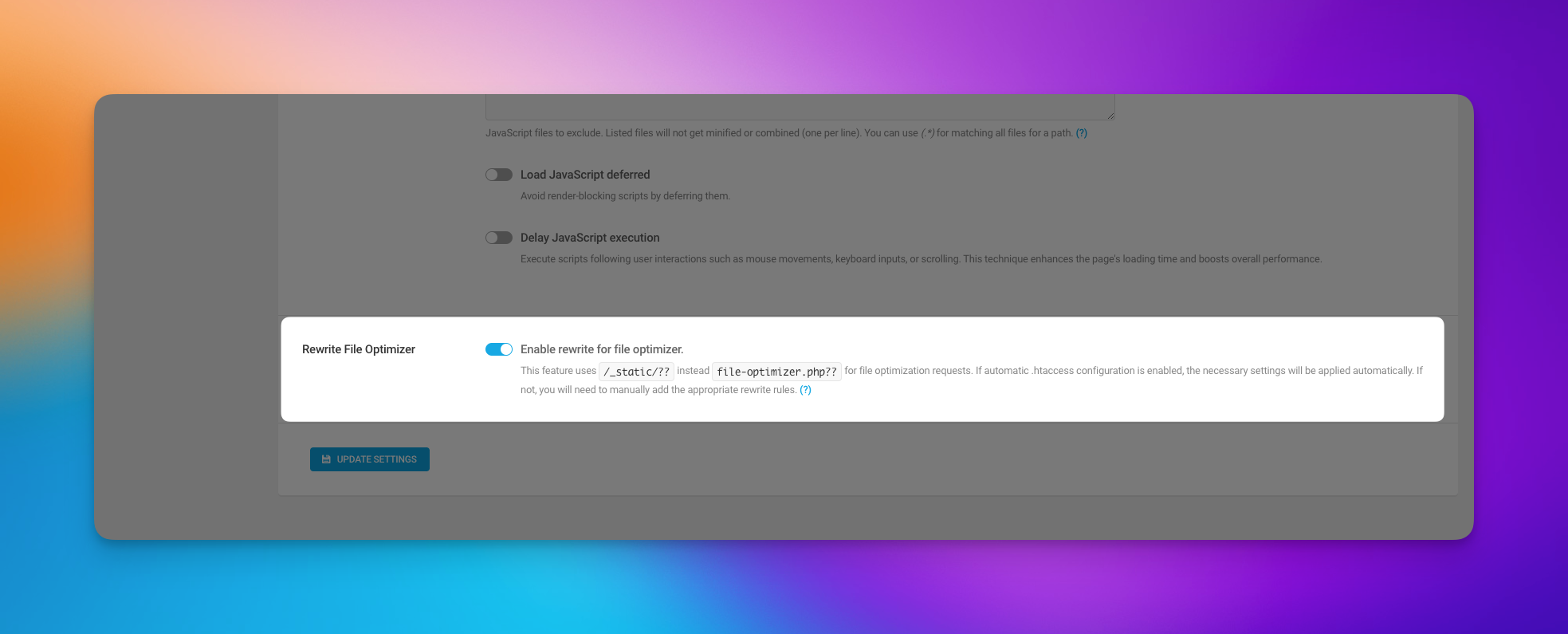 Powered Cache 3.3: Rewrite Support for File Optimizer