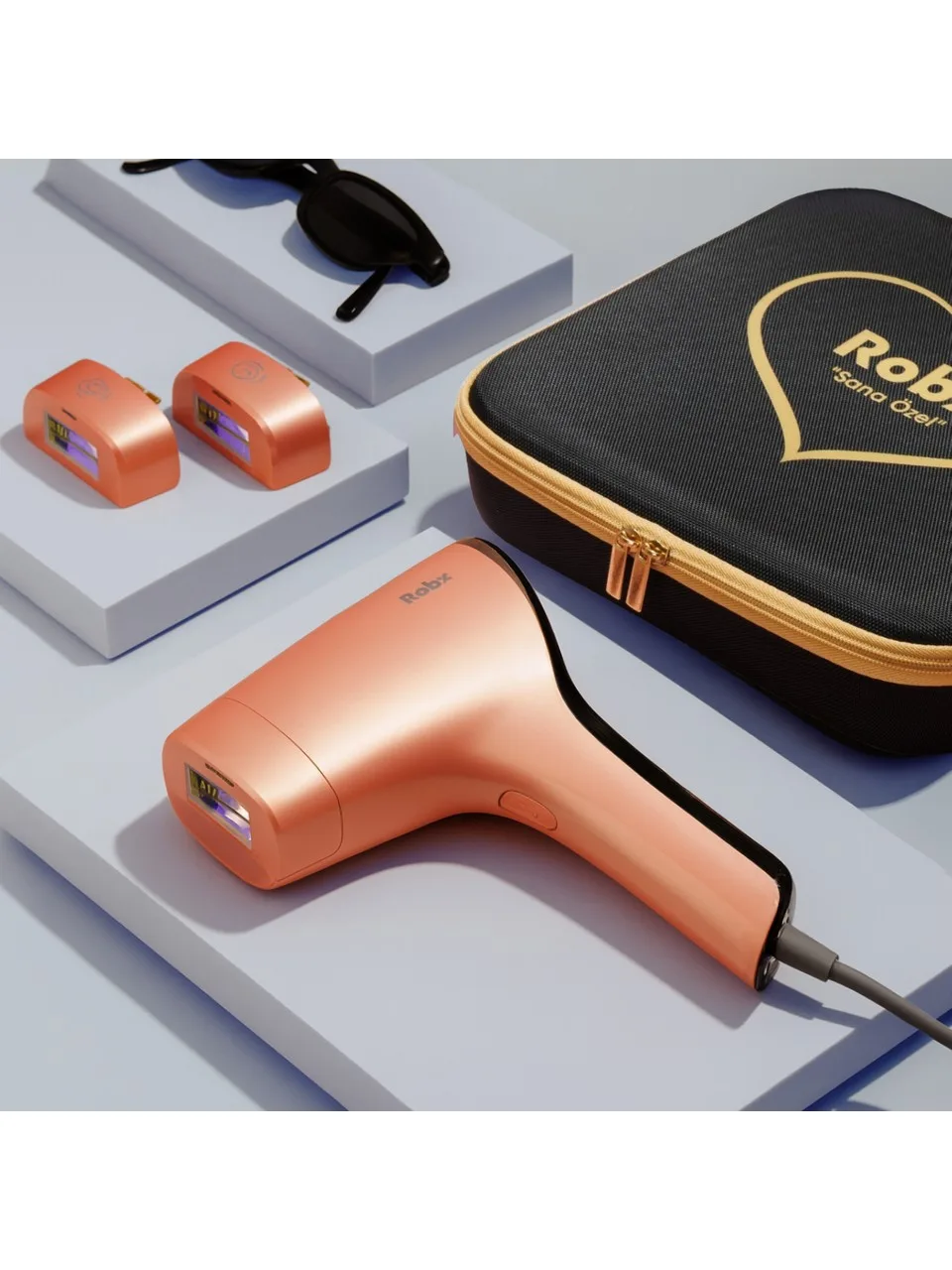 Robx A05 Ipl 3 Milyon Atım Akıllı Cilt Tanıma Ultra Seri Atım 3 Başlık Vücut Yüz Bikini Bay&bayan Cihazı
