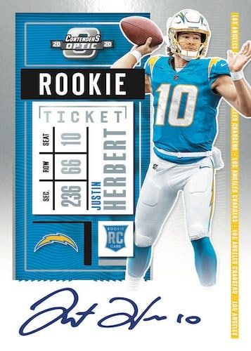 2020 Panini Contenders Optic Football NFL Cards Rookie Ticket RPS Autographs Justin Herbert RC