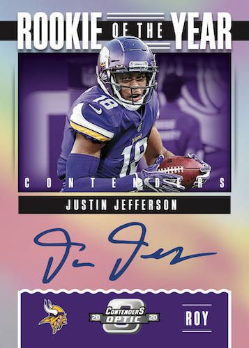 2020 Panini Contenders Optic Football NFL Cards Rookie of the Year Contenders Justin Jefferson RC Auto