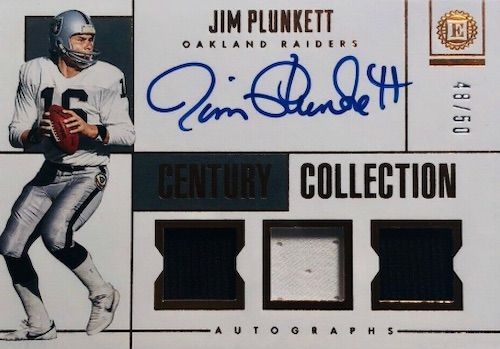 2019 Panini Encased Football Cards Century Collection Autographs Jim Plunkett