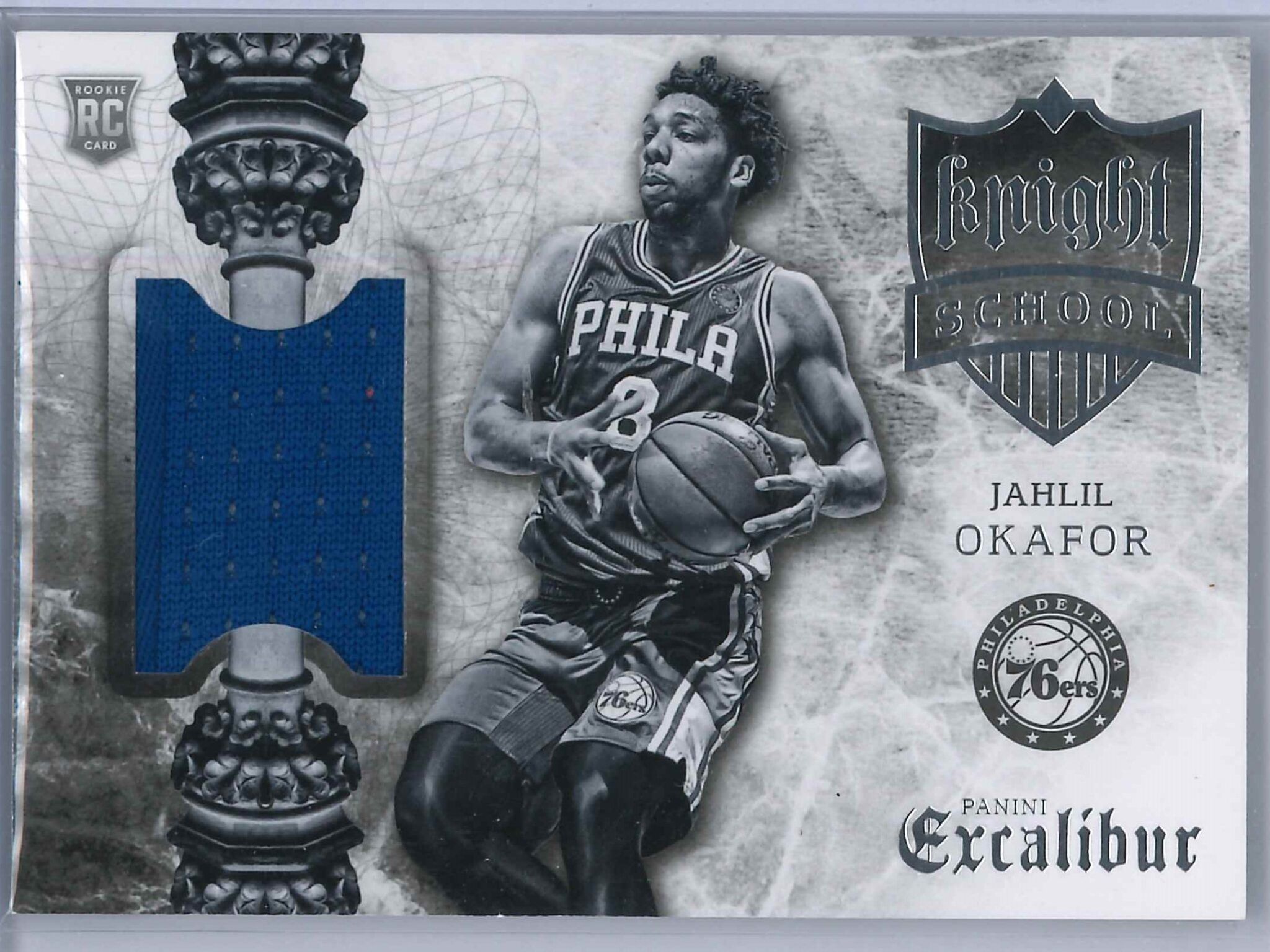 Jahlil Okafor Panini Excalibur 2015 16 Knight School RC Patch Rookie Patch 1 scaled