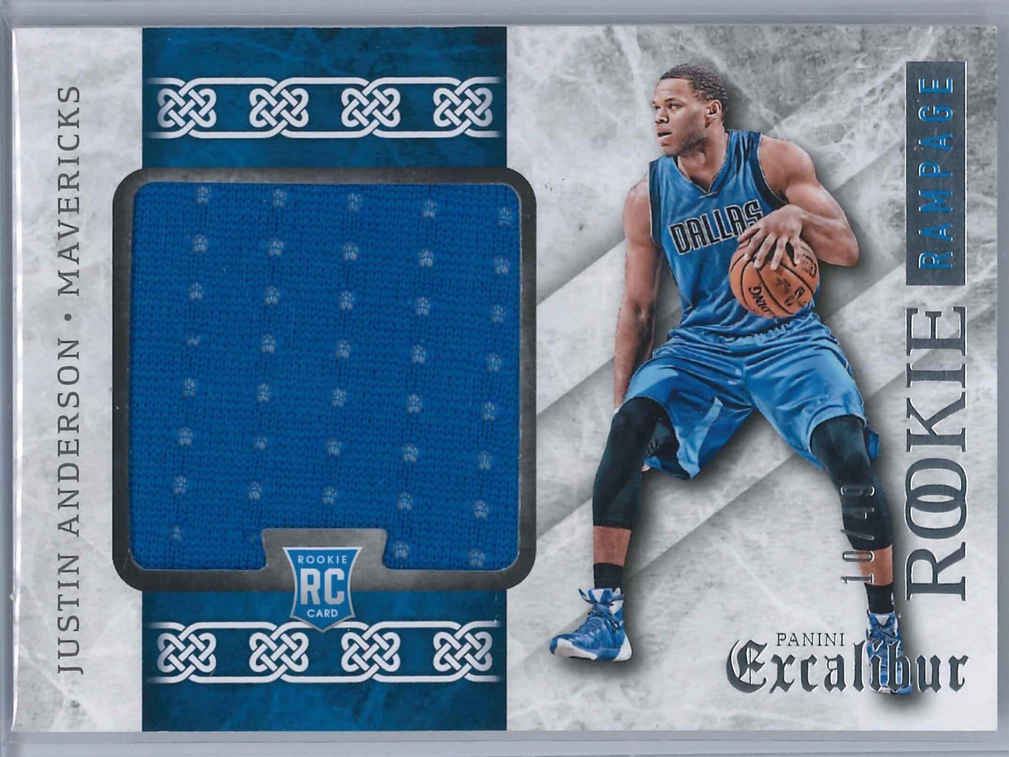 Justin Anderson Panini Excalibur 2015 16 Rookie Rampage 1049 Rookie Patch 1 scaled