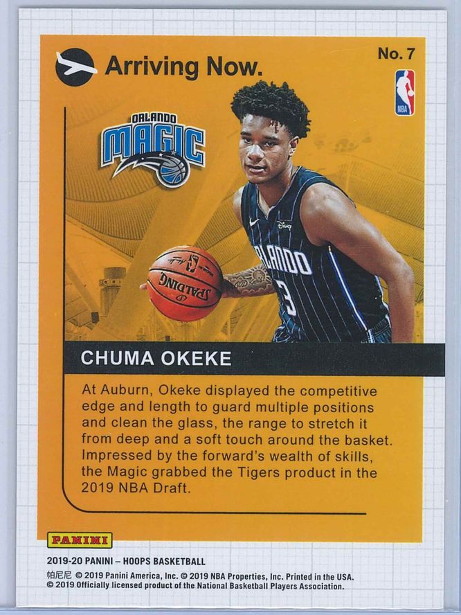 Chuma Okeke Panini NBA Hoops 2019 20 Arriving Now 2