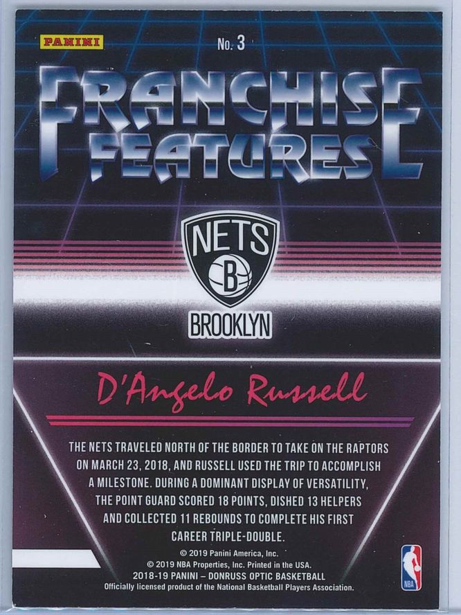 DAngelo Russell Panini Donruss Optic Basketball 2018 19 Franchise Features 2