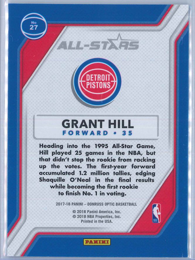 Grant Hill Panini Donruss Optic Basketball 2017 18 All Stars 2