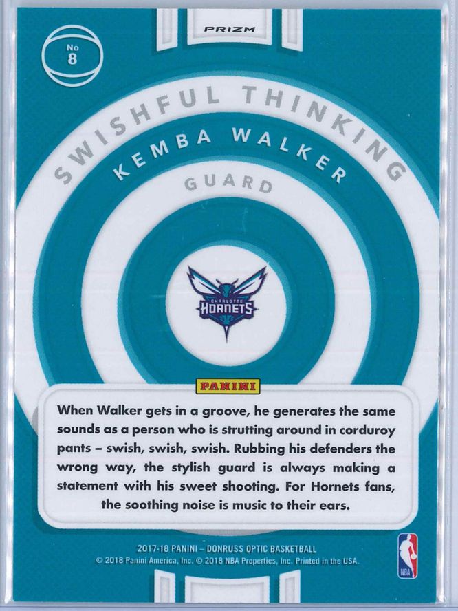 Kemba Walker Panini Donruss Optic Basketball 2017 18 Swishful Thinking Fast Break Holo 2