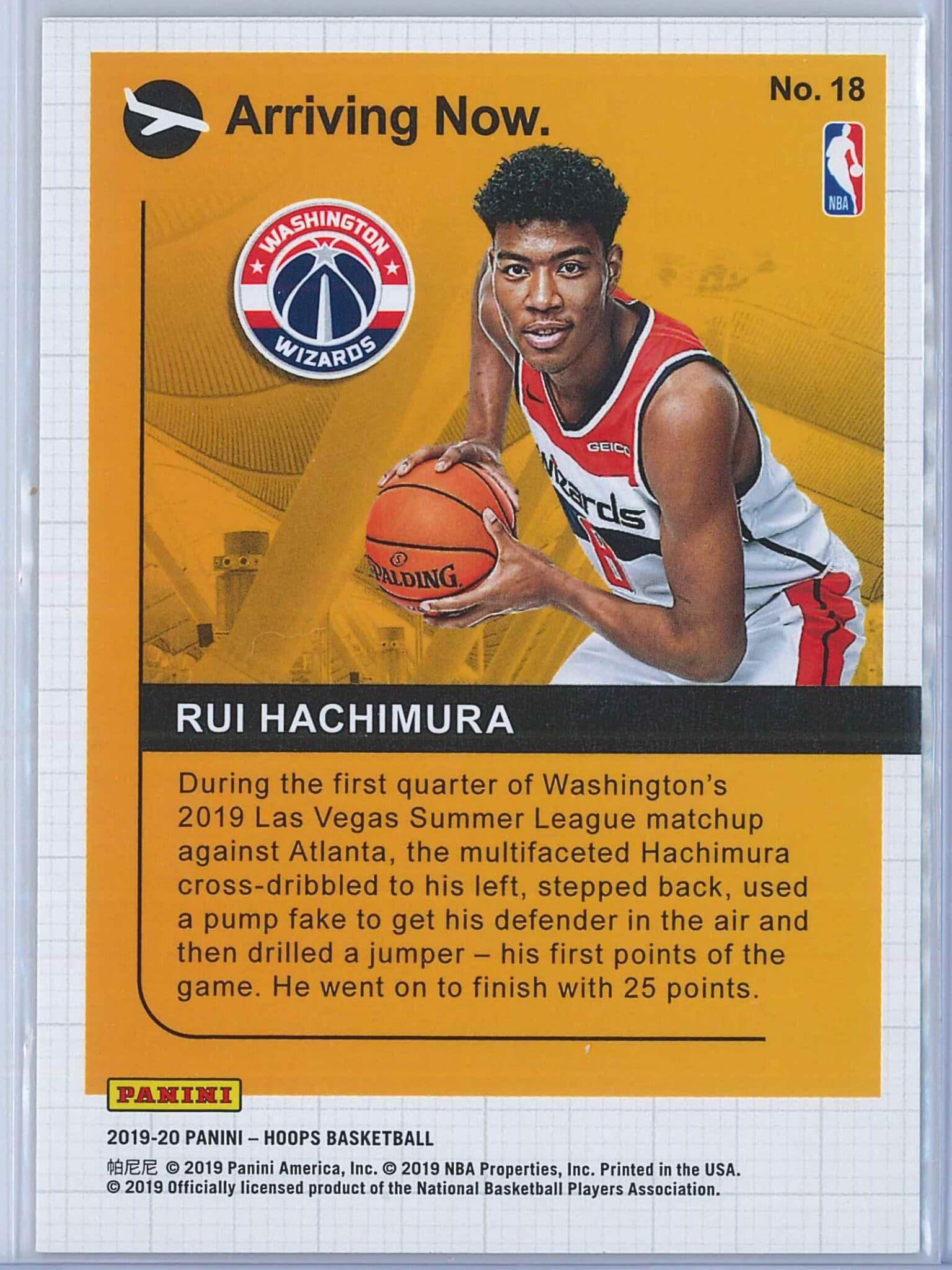 Rui Hachimura Panini NBA Hoops 2019-20 Arriving Now