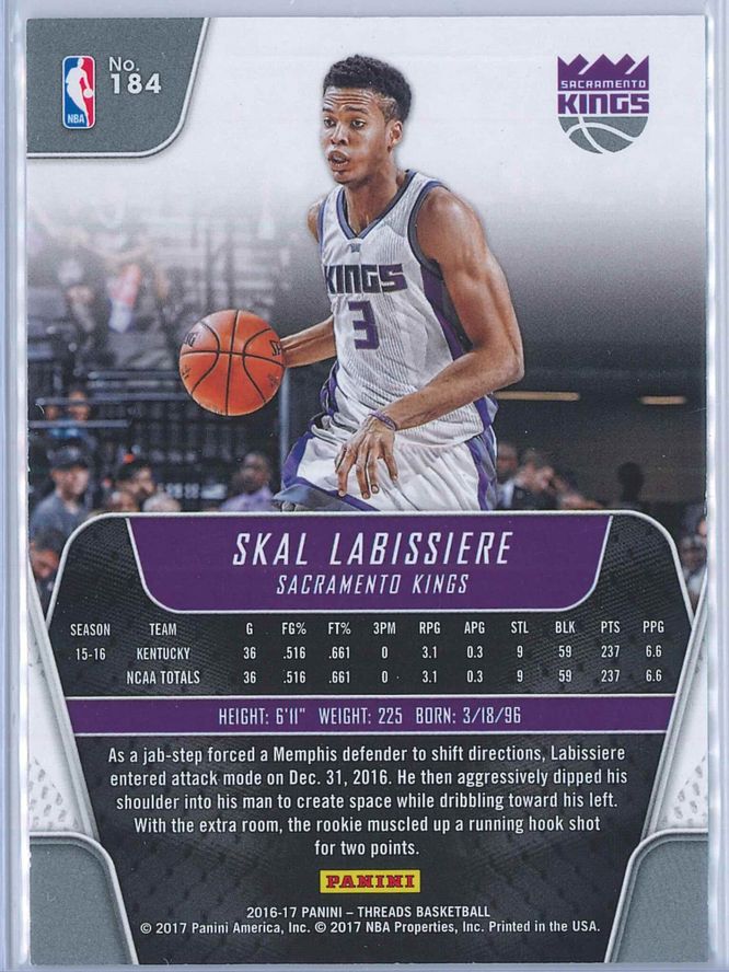 Skal Labissiere Panini Threads 2016 17 Red 005199 RC 2